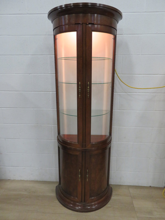 Wooden Curio Cabinet with Glass Doors