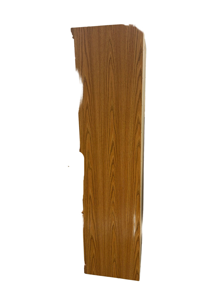 Oak 5-Shelf Bookcase with Adjustable Shelving and Cabinet Doors