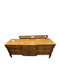 Vintage Light Oak Dresser w Mirror