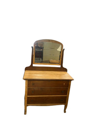 Antique Wooden Dresser w Vanity Mirror