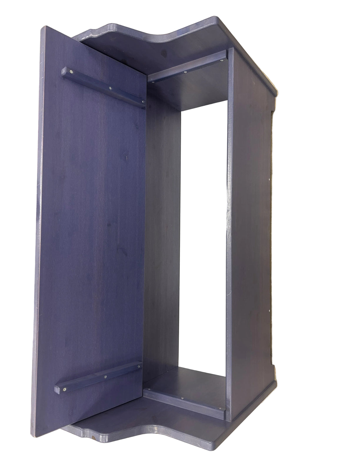 Blue Wooden Entryway Bench w Hidden Storage