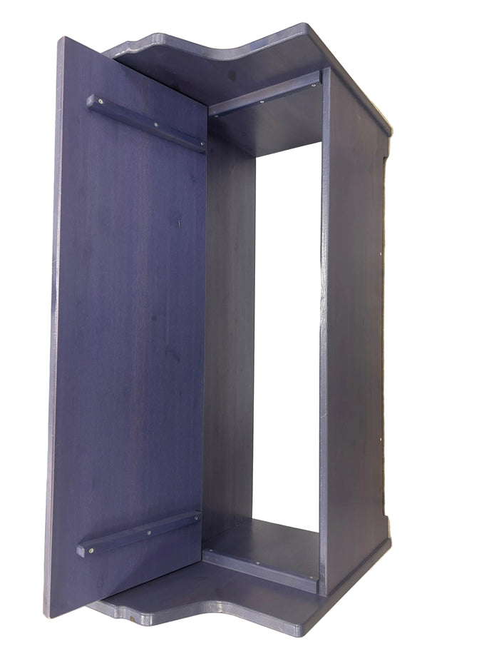 Blue Wooden Entryway Bench w Hidden Storage
