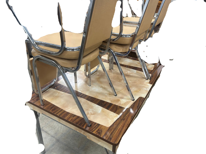 Marble Dining Table w 6 Chairs