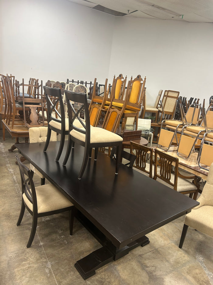 Black Wood Dining Table w 6 Chairs