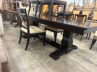 Black Wood Dining Table w 6 Chairs