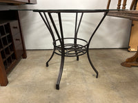 Glass-Topped Dining Table w Metal Base