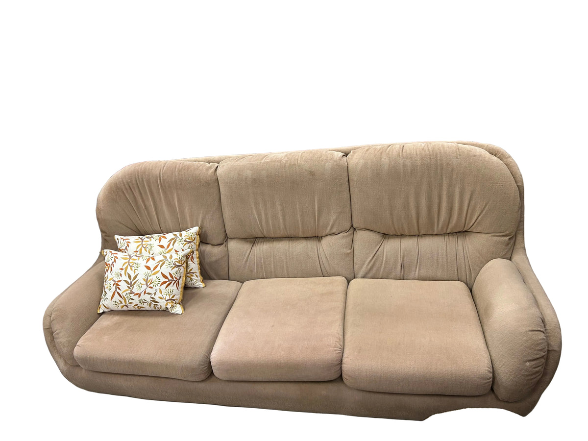 Beige Chenille Reclining Sofa