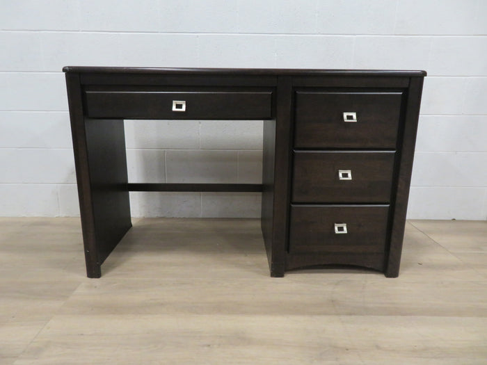 Single Pedestal Desk with Three Drawers and Keyboard Drawer