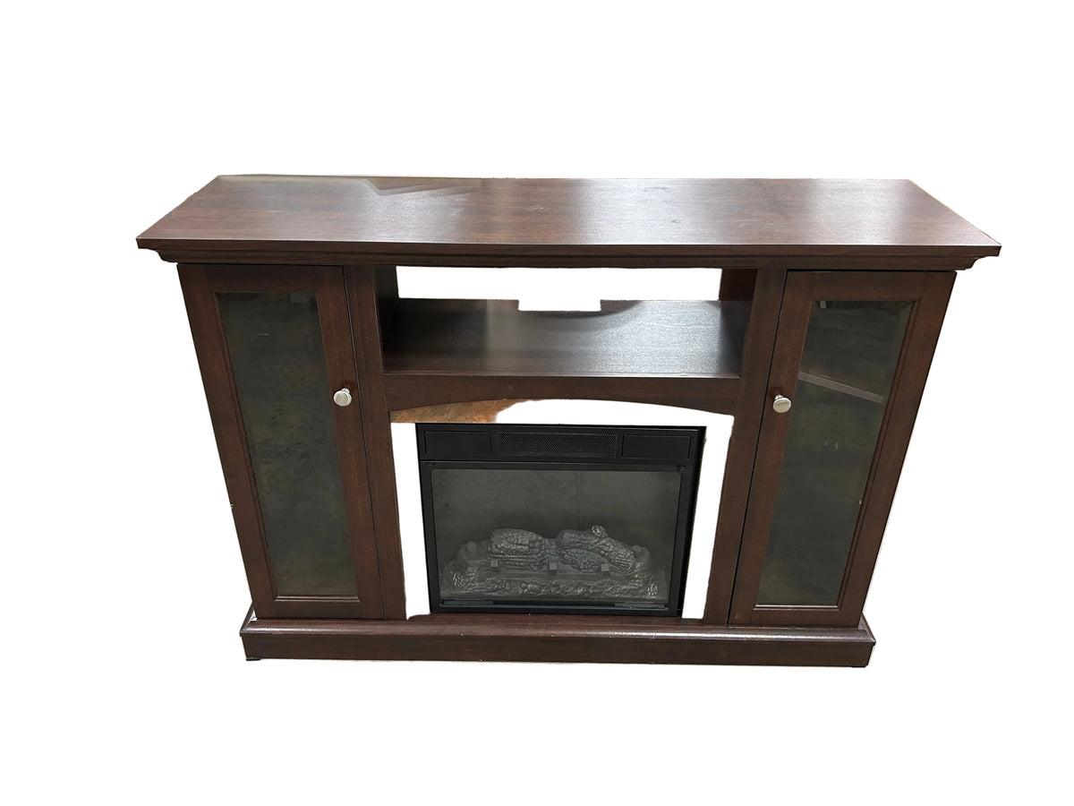 Dark Brown Electric Fireplace & TV Stand