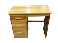 Pinewood Single Desk w 3-Drawer Storage