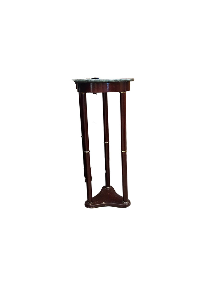 Mahogany Side Table w Forest Green Marble Top