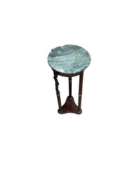 Mahogany Side Table w Forest Green Marble Top