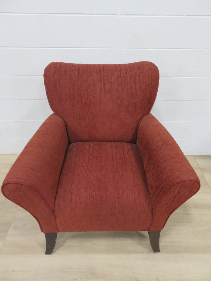 Burgundy Fabric Arm Chair
