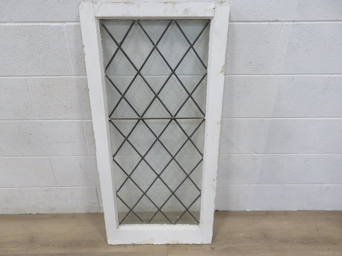 20"W x 42"H Vintage Wooden Window with Leaded Glass