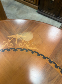 Vintage Round Wooden Pedestal Table