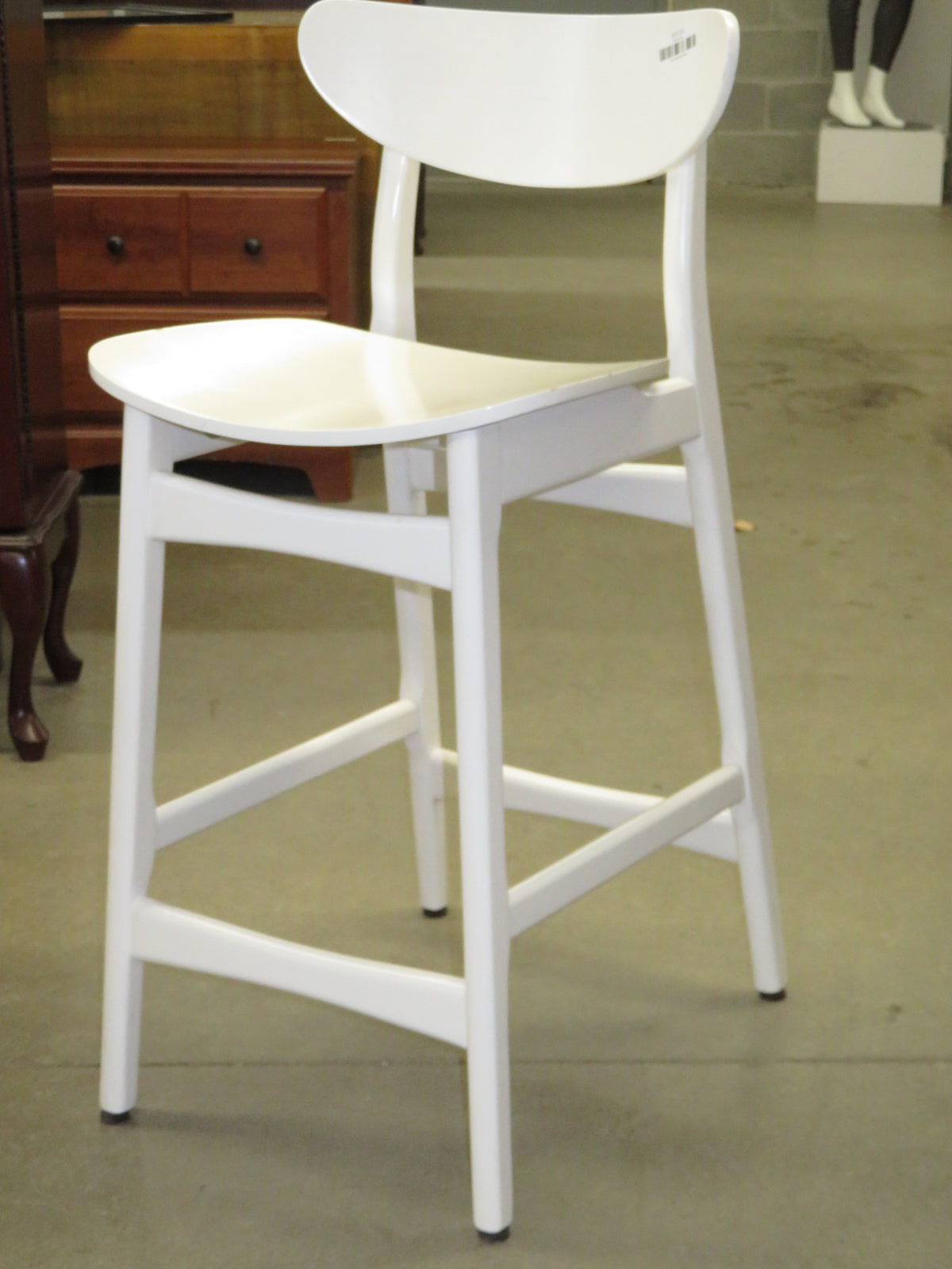 17'W Wooden Barstool in White