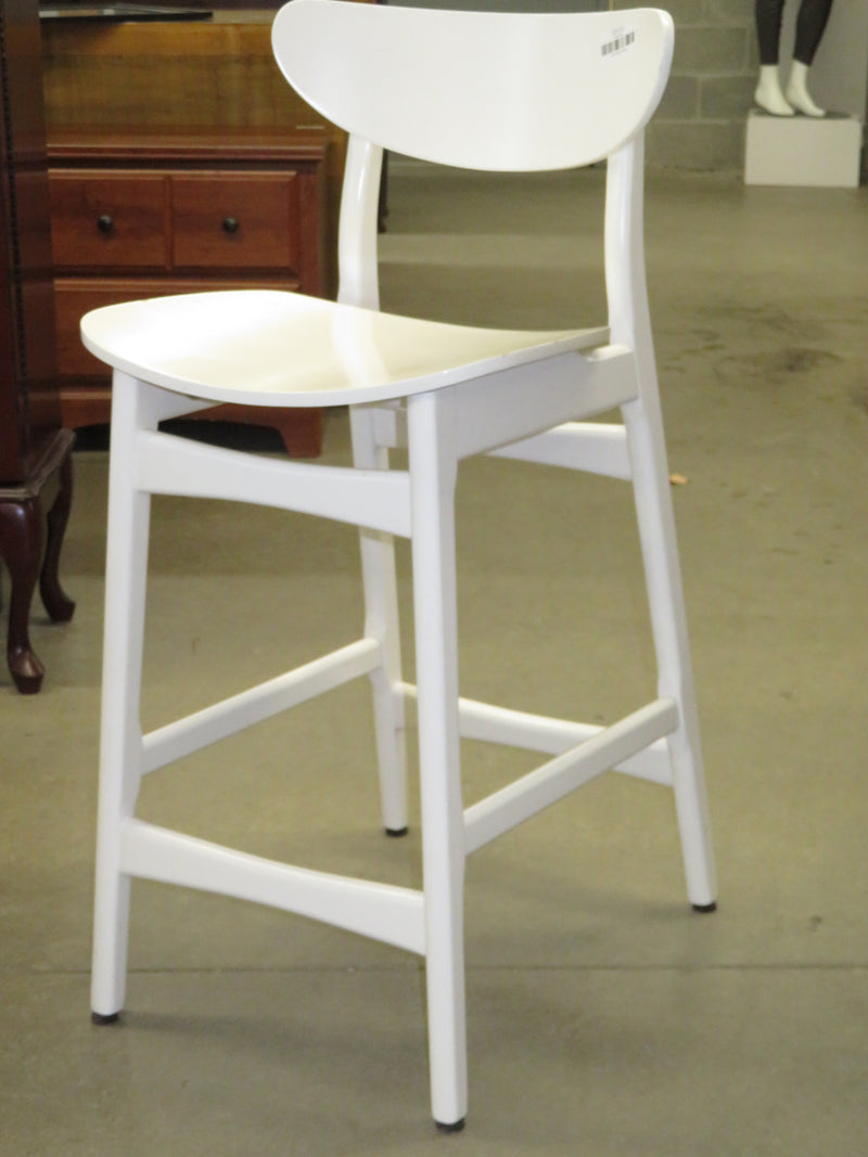 17'W Wooden Barstool in White