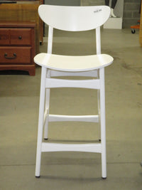 17'W Wooden Barstool in White
