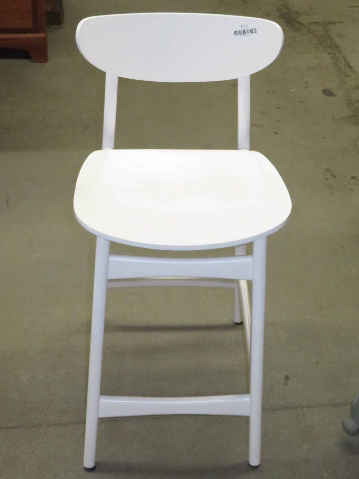 17'W Wooden Barstool in White