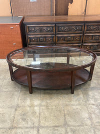 Espresso Brown Oval Shaped Coffee Table