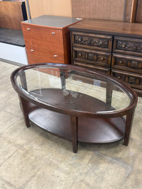 Espresso Brown Oval Shaped Coffee Table