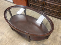 Espresso Brown Oval Shaped Coffee Table