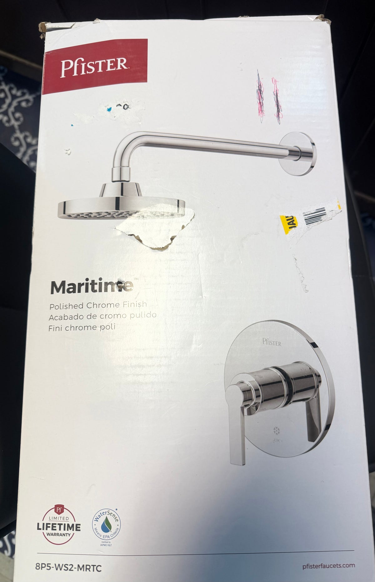 Maritime Single Handle Round Wall Mount 1-Spray Shower Faucet with Rain Shower
