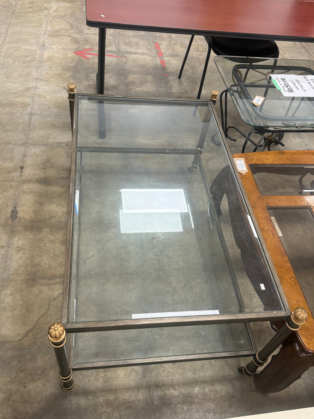 Vintage Two-Tier Brass Coffee Table