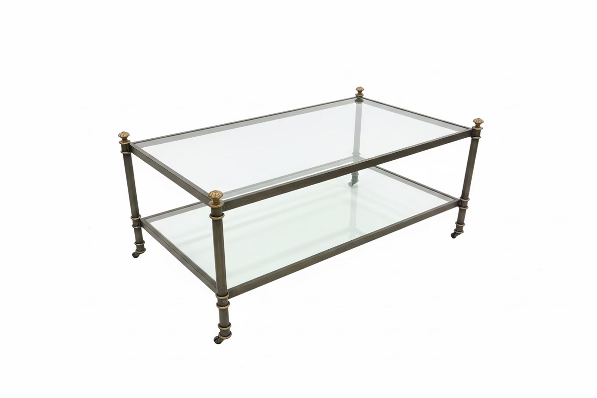 Vintage Two-Tier Brass Coffee Table