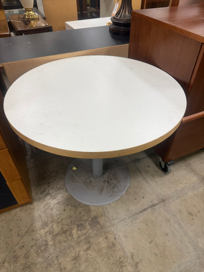 White Round Accent Table