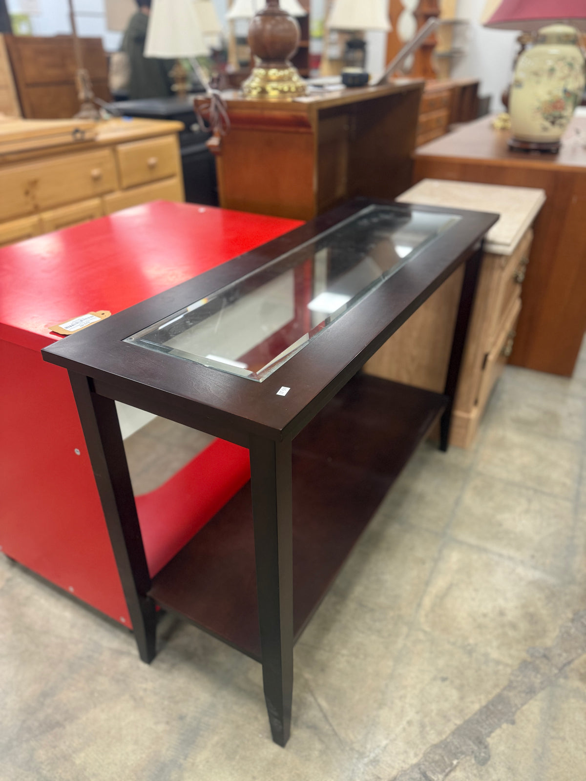 Dark Espresso Wood Console Table