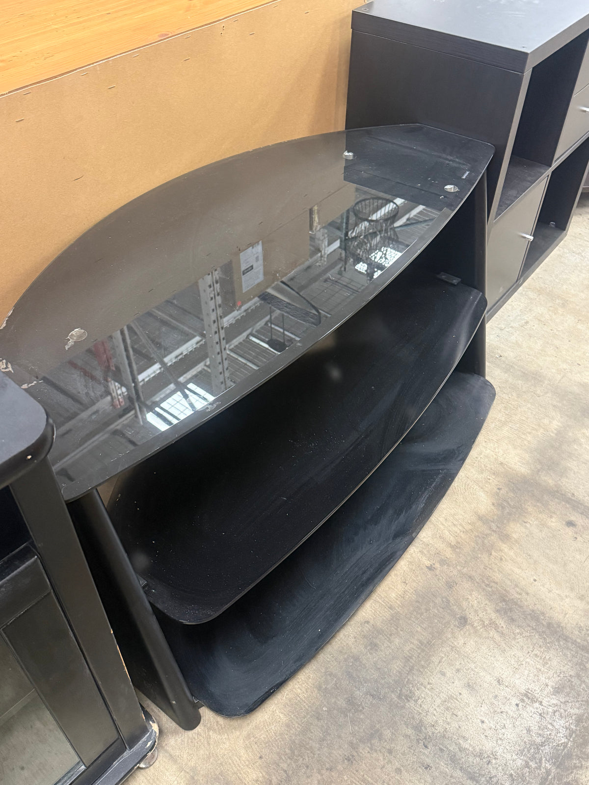 Black 3-Tiered Entertainment Console