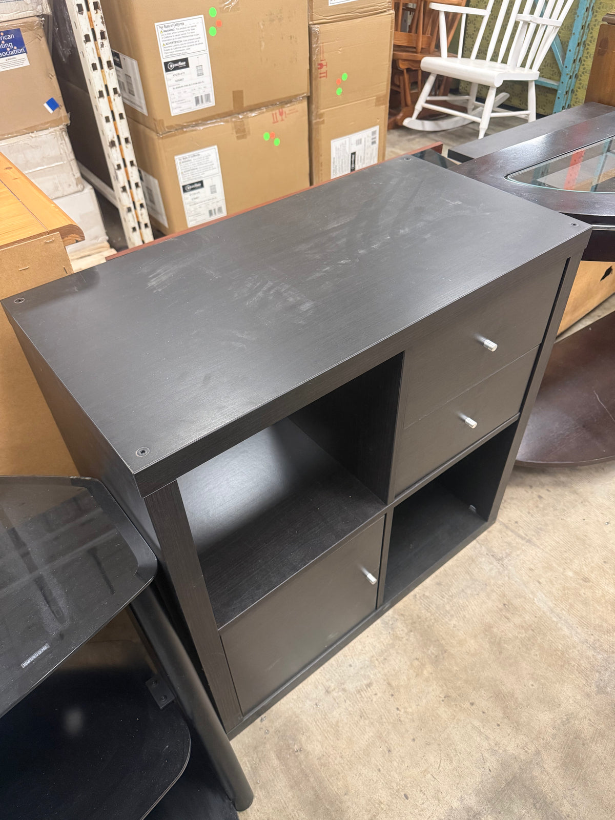 Black-Brown Cube Shelving Unit