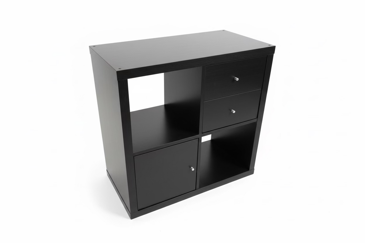 Black-Brown Cube Shelving Unit