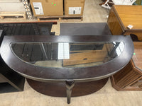 Dark Wood Half-Moon Console Table