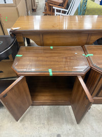 Old Fashioned Wooden Storage Cabinet with Glass-top