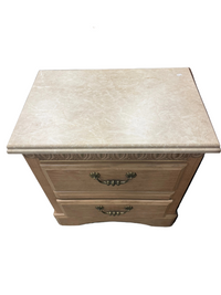 Light Ash and Faux Marble Top Nightstand