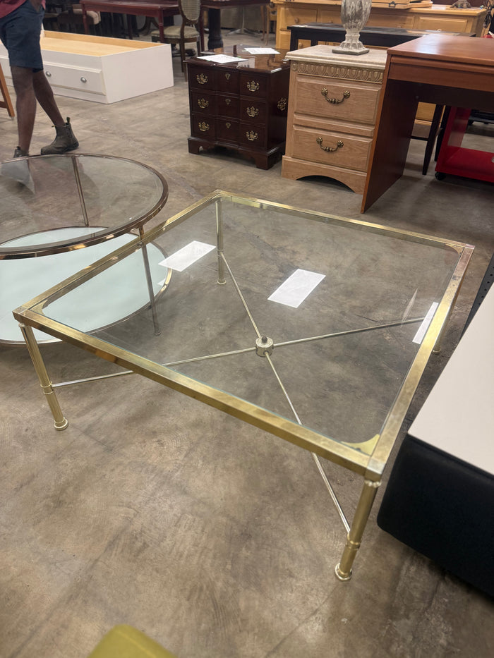 Vintage Square Glass Coffee Table