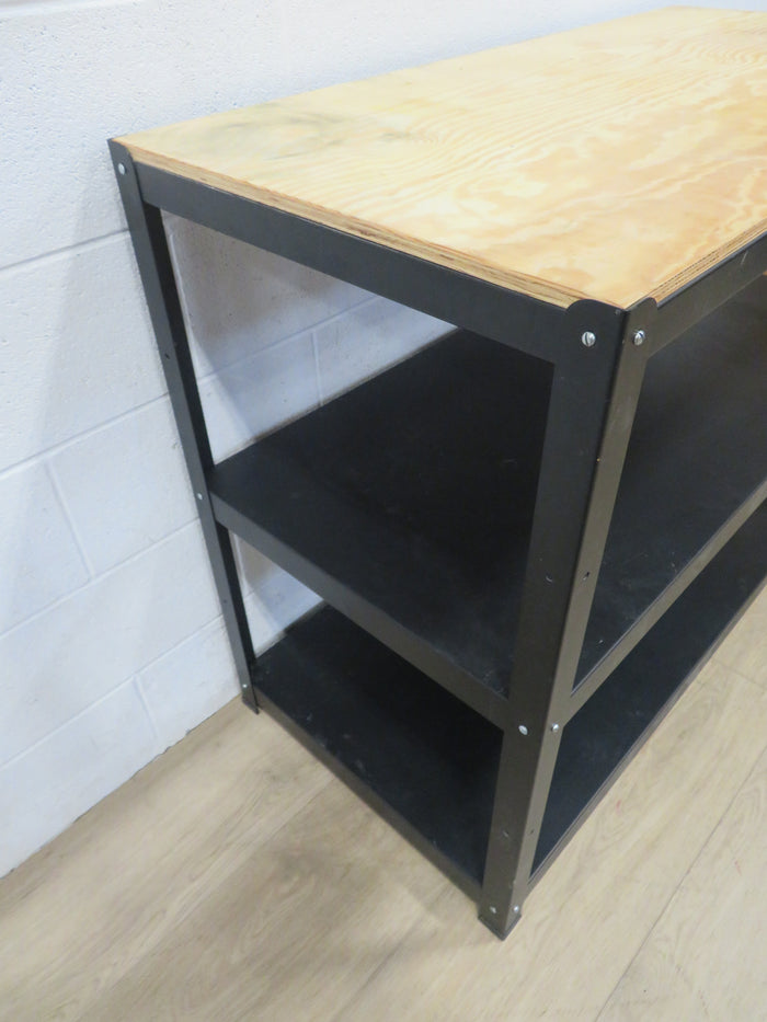 Particle board Shelf Unit with Metal Base