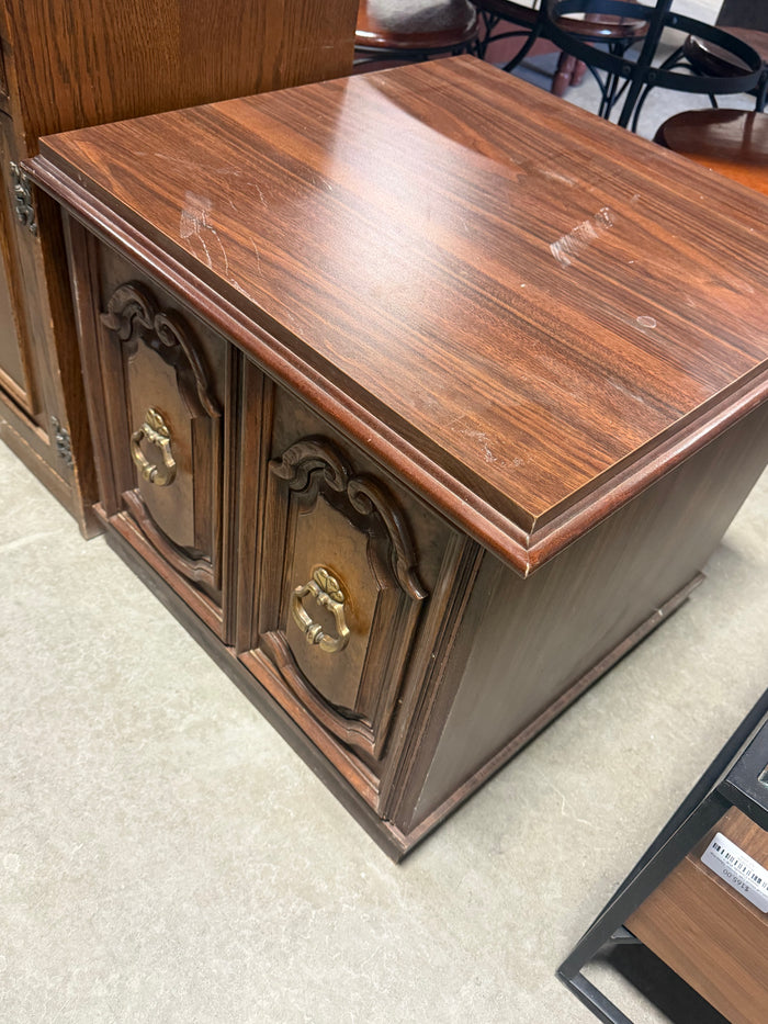 Vintage Wooden Table with Ornate Carved Details