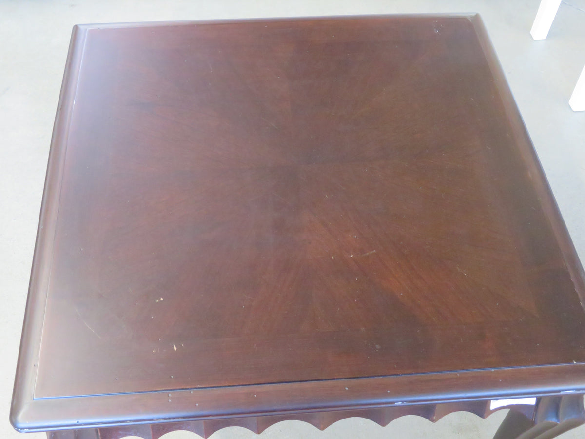 28"W square wooden table