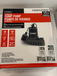 1/3 HP Plastic Sump Side w/TFS