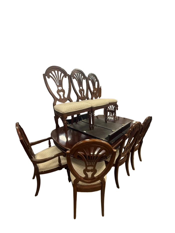 Vintage Oval Shaped Mahogany Dining Set