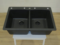 Glacier Bay Double Bowl Drop-in Kitchen Sink in Black