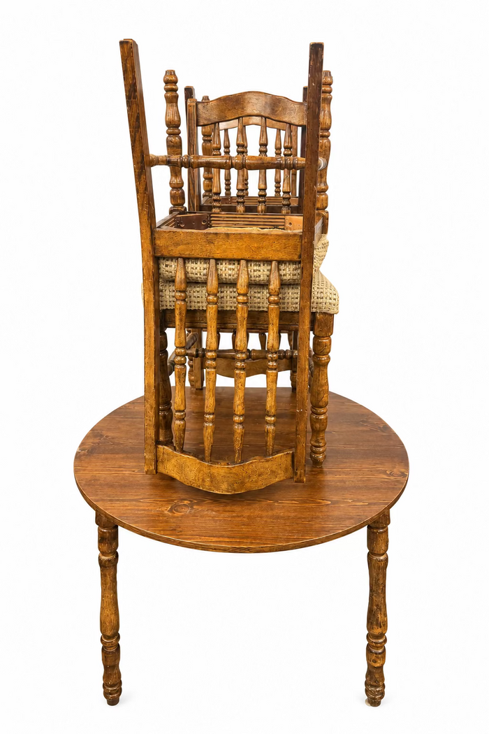 Medium Brown Finish Dining Set