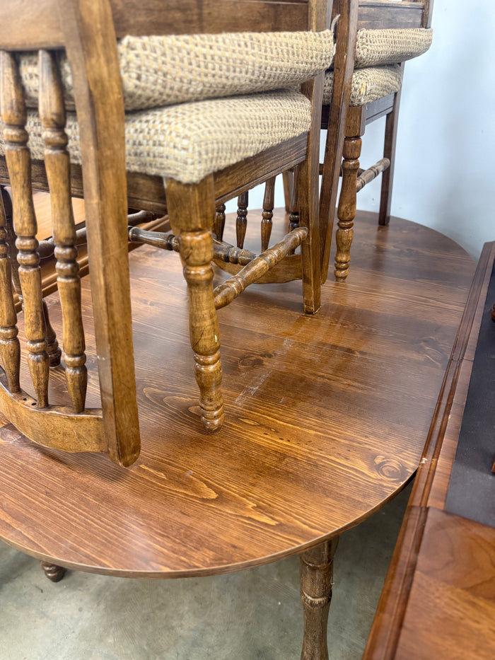 Medium Brown Finish Dining Set