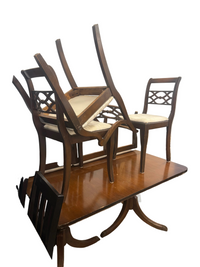 Caramel Brown Wood Dining Set