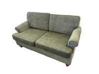 Cozy Olive-Green Velvet Two-Seater Sofa