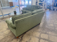 Cozy Olive-Green Velvet Two-Seater Sofa