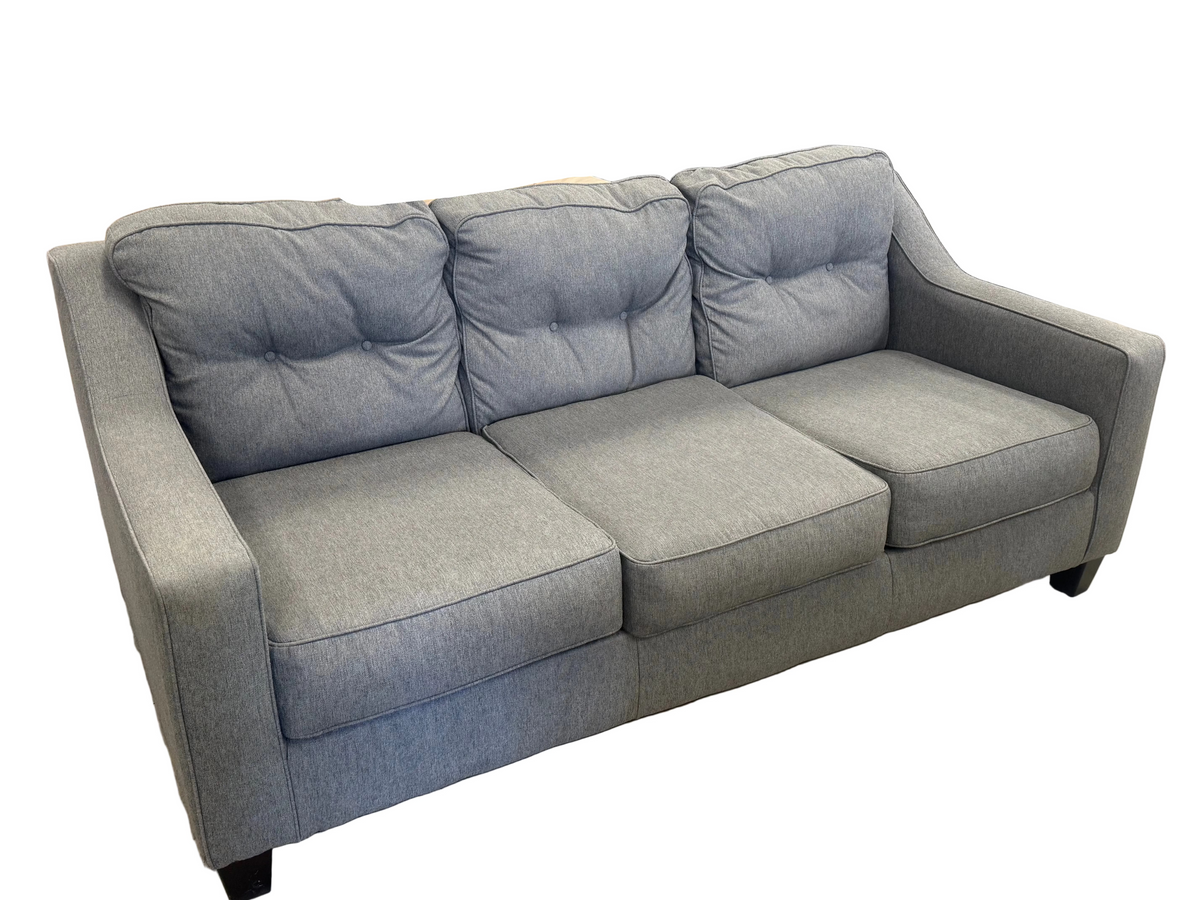Grey Tufted Three-Seater Sofa